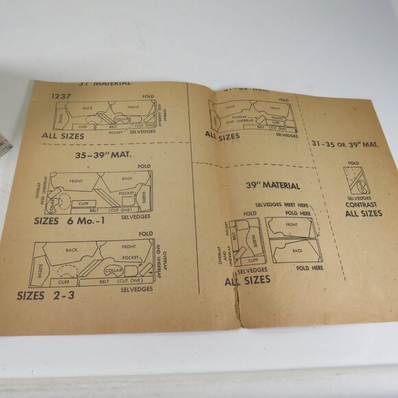 McCalls 1237 clothing pattern Toddler 6mts bodysuit "Creeper" - Picture 5 of 7